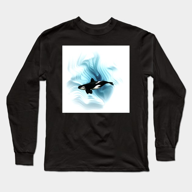 Orca The Ice Hunter Long Sleeve T-Shirt by MikaelJenei